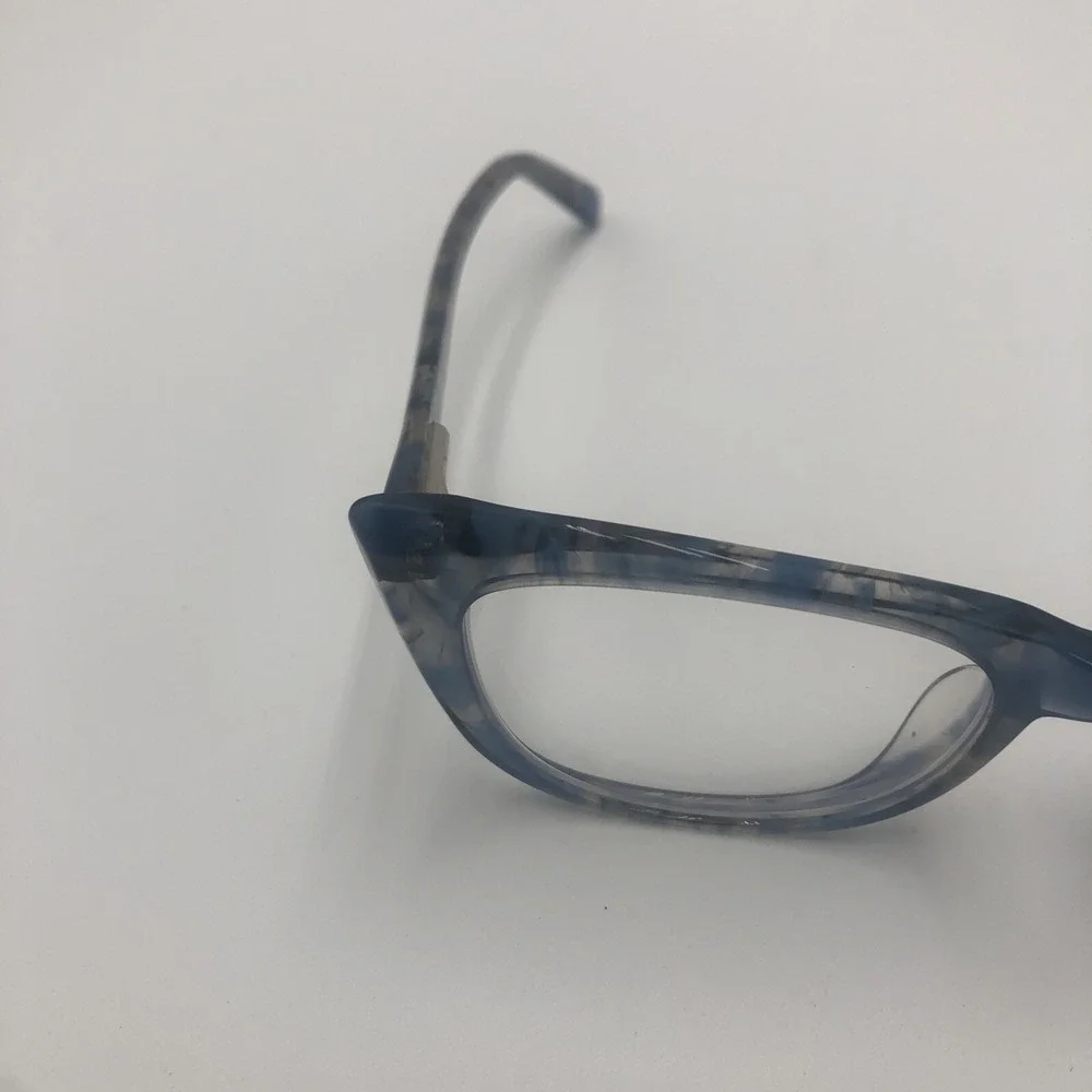 Womens Eye Glasses Frames Blue Tortoise Cat Eye Marbled Swirl Preowned With Case